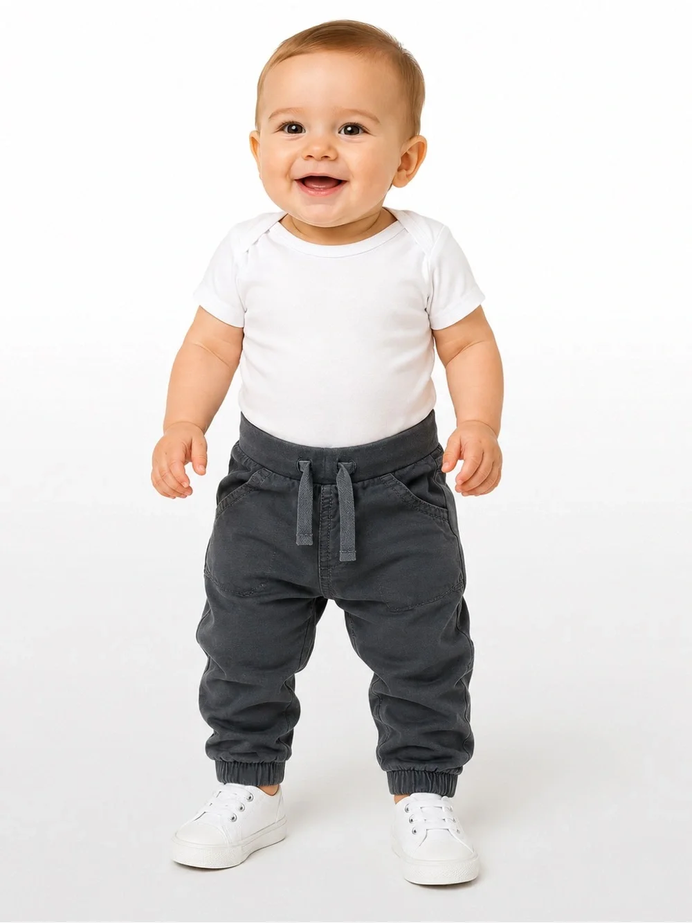 Old Navy Baby Jogger Pants Gray Pull On Cotton 3-6 Months